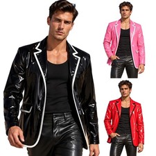 Men Jacket With Flap Pockets Coat Jackets Blazer Nightclub Outfit Clubwear Tops
