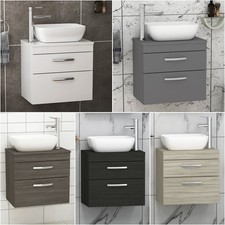 Bathroom Worktop Vanity Unit Countertop Basin 2 Drawer Wall Hung Multicoloured