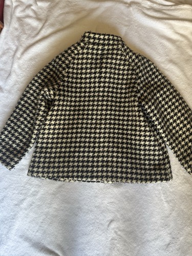 BANANA REPUBLIC Black/White houndstooth Wool Coat Cape Small - Picture 17 of 19