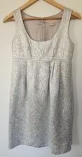 Michael Micahel Kors Women's Sz. 2 Silver Jaquard Tank Mini Dress
