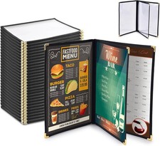 Restaurant menu covers 8 5x11 book style 3 page 6 view 30 pack black