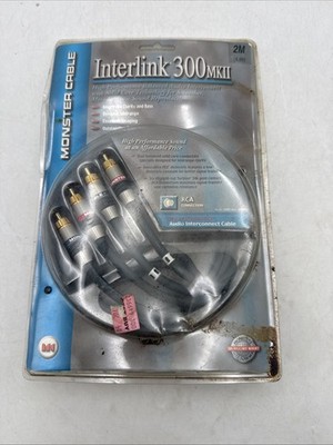 Monster Interlink 300 MKII RCA Audio Interconnect Cable 2M 6.6ft Gold New READ