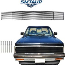Black Billet Solid Grille Fits 1991-93 Chevy S10 9291-94 Blazer Front Grill Al