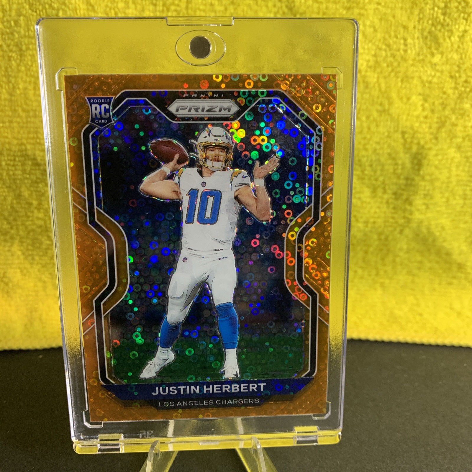 2020 Panini Prizm - Rookie Justin Herbert #325 Orange Disco Prizm (RC)