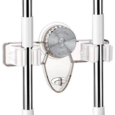 Suction Cup Broom and Mop Holder Wall Mount with Hooks Adhesive Cleaning