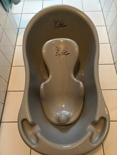 Babybadewanne mit Neugeboreneneinsatz,grau, Eulenmotiv