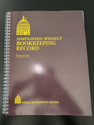 DomeSkin Dome DOM600 Bookkeeping Record Book Weekly 128 9 x11 Inches, Brown 