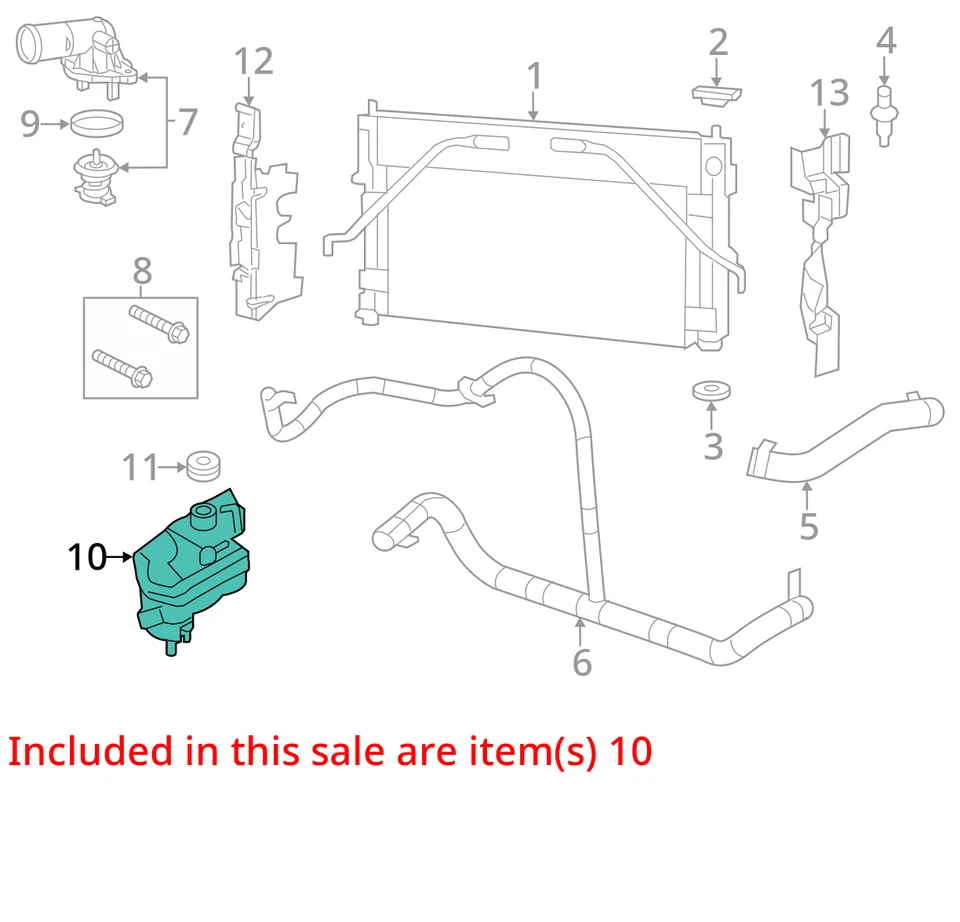 Dodge Avenger 2013 botella de desbordamiento de refrigerante OEM 111 k millas - LKQ335004173 Foto 4 de 4