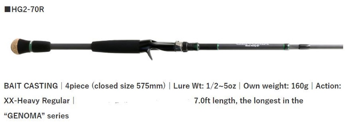 Deps Rod Baitcast Huge Custom Genoma HG2-70R 4 piece (2735) | eBay UK