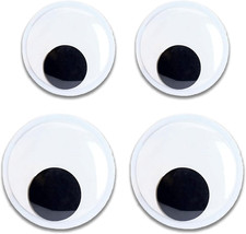 4PCS Giant Wiggle Eyes, Self-Adhesive Black Googly Eyes for Crafts, 3.9/5.9 Inch