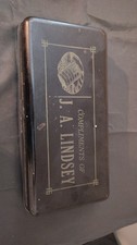 VINTAGE Metal Promotional Cash/Document Box- No Key Made In USA Fulton, Illinois