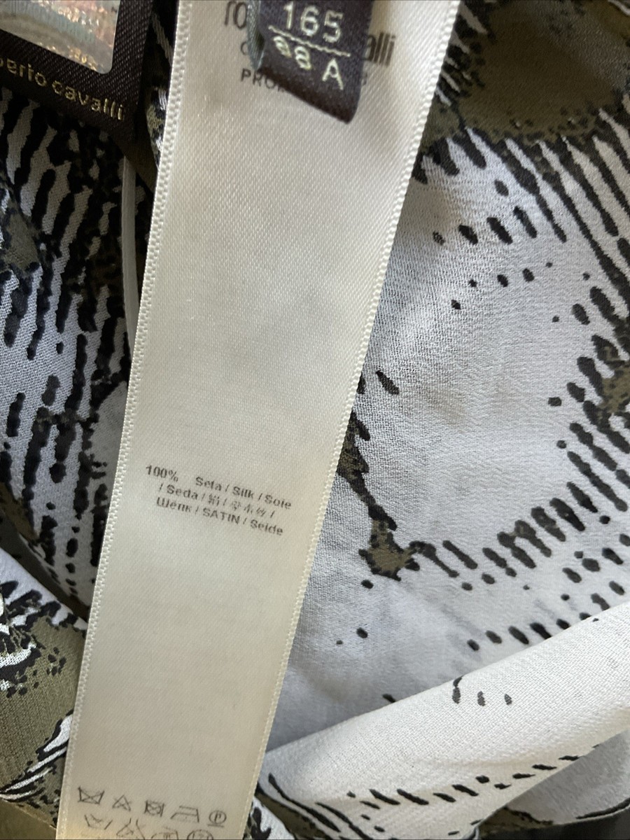 Roberto Cavalli Shirt 100% Silk Women Size S Luxury Clothing Size