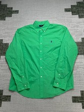 Ralph Lauren Shirt Mens Xl Green Cotton Button Up