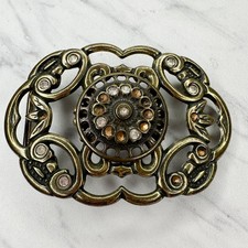 Rhinestone Studded Floral Flower Belt Buckle
