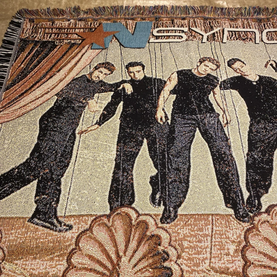 Vintage 90s Nsync No Strings Attached The Northwest Company Woven Fringed Throw - Image 4 of 4