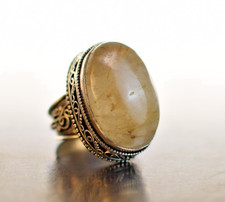 Sterling Silver Golden Rutile Quartz Ring SIZE 7 