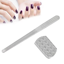 Stainless Steel Nail File Double Side Polished Washable Portable Nail Art Tool