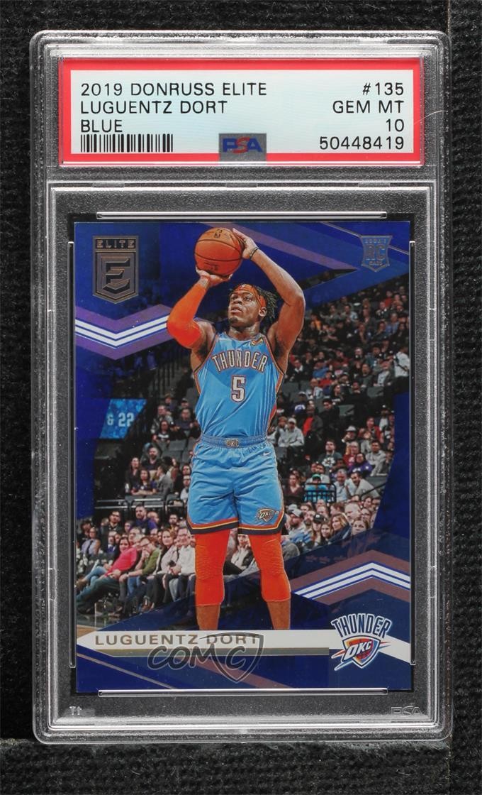 2019-20 Donruss Elite Rookies Blue 14/99 Luguentz Dort #135 PSA 10 GEM MT 1fg6
