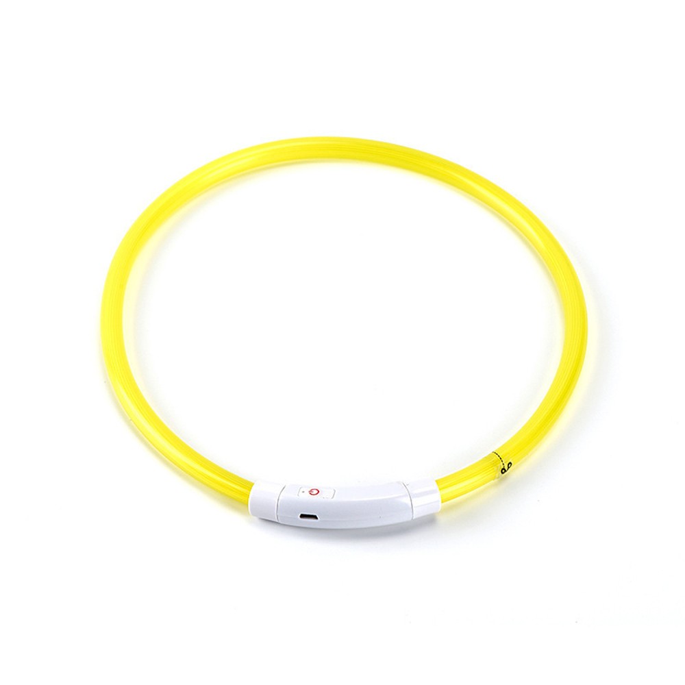LED Dog Collar USB Rechargeable Flash Dog Necklace Light PVC Pet Safety Collar