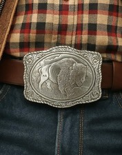 New beautiful Western Silver Bison Buffalo Belt Buckle Western