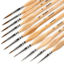 Grabie Paint Brush Set, 11 Pcs Miniature Brushes for Fine Detailing  Art