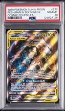 2019 POKEMON SUN & MOON COSMIC ECLIPSE #222 FULL ART/RESHIRAM & ZEKROM GX PSA 10 on eBay