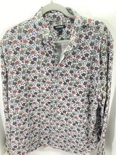 Express Button Down Shirt Mens L Multicolor Floral Print Long Sleeve Classic
