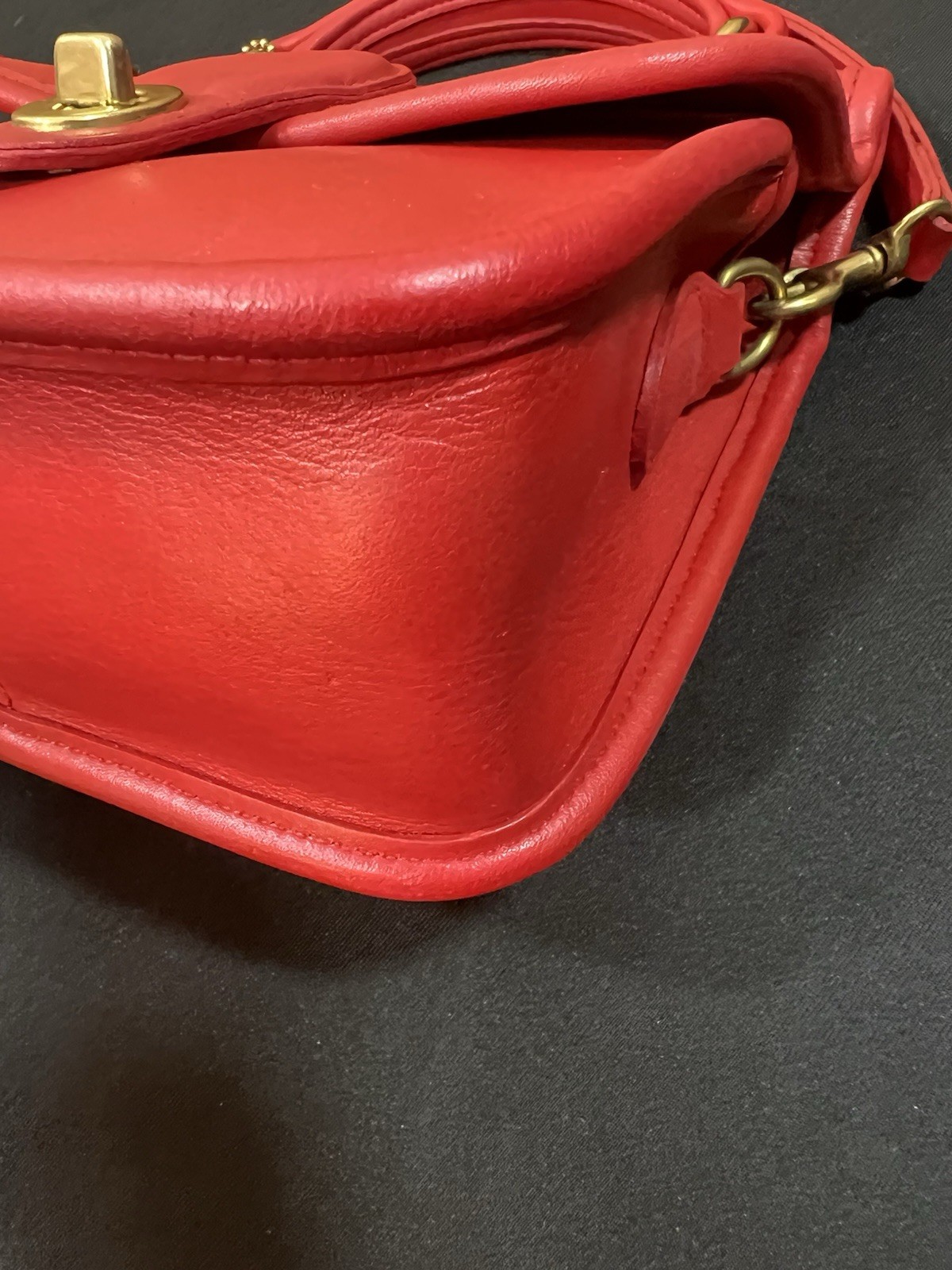 Rare Vintage Coach 9023 Winnie Red Leather Shoulder Bag - Excellent! image 7