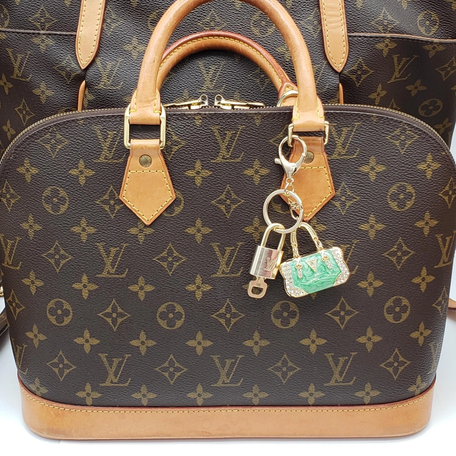 100% Authentic Louis Vuitton Gold lock & Key with Unbranded Bagcharm, Keychain