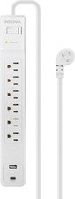 Insignia  - 6-Outlet / 1-USB-C / 1-USB 1,800 Joules Surge Protector Strip with 6