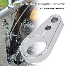Chrome 1-1/4" Clutch Cable Brake Line Clamp For Harley Fat Boy Lo Sportster 883
