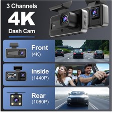 4K Car Camera Front Rear Inside Night Vision