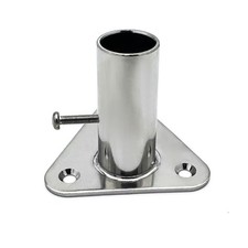 MARINE CITY 87 Stanchion Socket 316 Stainless Steel, Fits 1" Poles for Boat