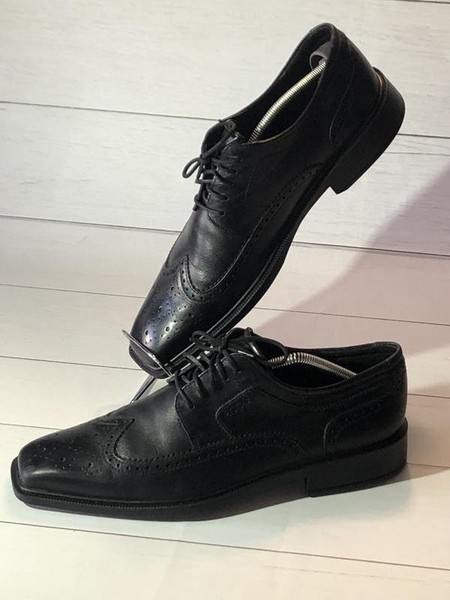 Men Ecco Heels Black Leather 44.5
