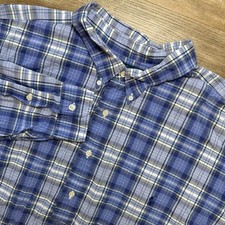 Polo Ralph Lauren L/S Oxford Button Front Shirt Men's 4XB Blue Plaid Classic
