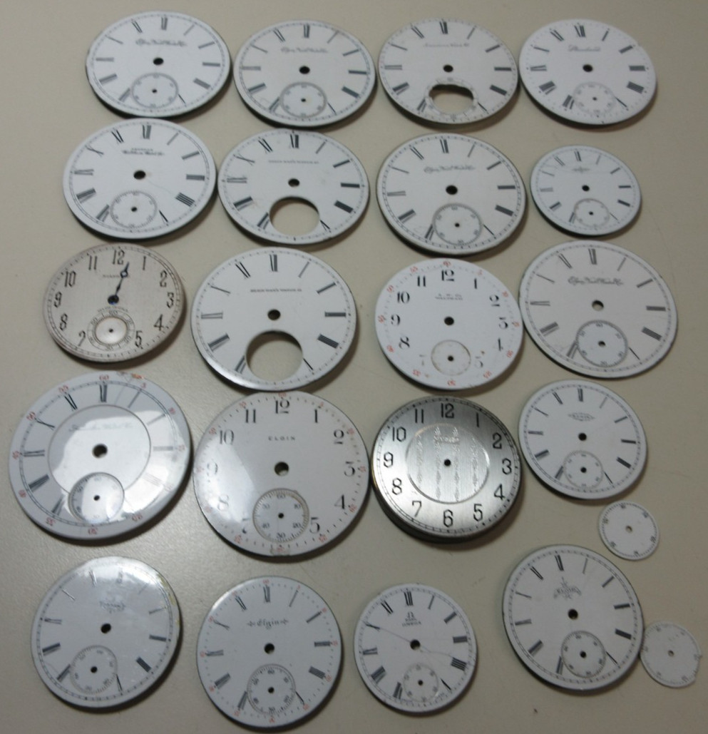 HAMILTON  DIALS WALTHAM OF LOT REPLACEMENT  POCKET  WATCH #4 PARTS VTG ELGIN - vintagewatches.pk