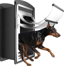 Extra Large Dog Door for Wall Metal Frame and Telescopic Tunnel Pet Door