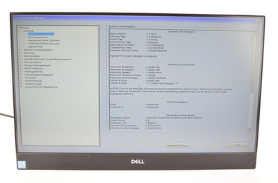 Dell OptiPlex 7460 23.8'' FHD AIO Intel i5-8500  8GB Ram NO HDD/OS/STAND GRADE C
