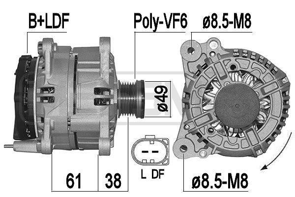 ERA 209499A Generator, Lichtmaschine FüR VW Jetta IV (162, 163, AV3, AV2)-image