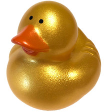 FREE SHIP - RARE 2" METALLIC GOLD COLORED CRUISING RUBBER DUCK CRUISE DUCKIE