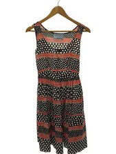 PRADA/Sleeveless Dress/Size 38/Cotton/Black/Polka Dot