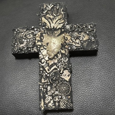Mexican Milagros Cross Hand Crafted in Mexico 7  tall x 5.5  wide