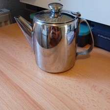 Teapot Stainless Steel Swan Brand sunex 1 1/2 Pints Vintage