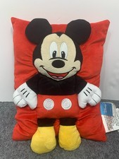 Mickey Mouse 3D Plush Pillow Stuffed So Soft  Cuddly 14" x 11" Disney Junior