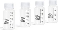 Plastic Bottles with Airtight Caps 2oz/60ml, Food Grade Wide Mouth Liquid