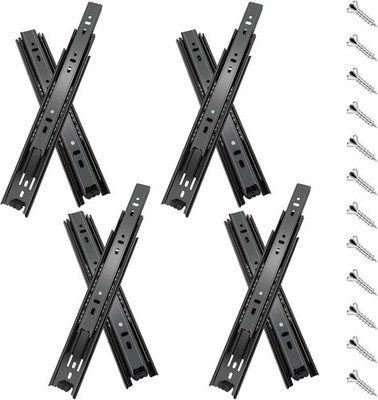 12 inch Drawer Slides 4 Pairs (8pcs) Full Extension Ball Bearing Drawer Rails