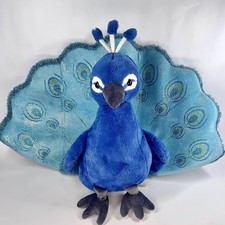Peacock Plush 25  Soft Stuffed Animal Toy Bird Vibrant Blue Teal X Large MINT