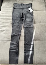 SPANX Black Faux Leather High Rise Leggings Women  s Size Small petite - SP