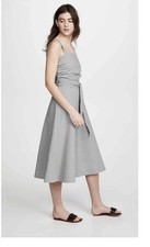 Veronica Beard Positano Check Square-Neck Dress Size 12 Gingham Multi Seersucker