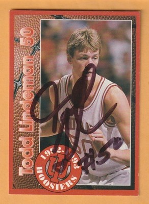 Todd Lindeman Indiana Hoosiers AUTO Signed 1992-93 Card Channing Michigan
